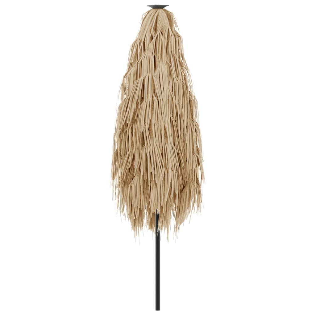 Parasol with LED and steel pole brown 268x268x226 cm