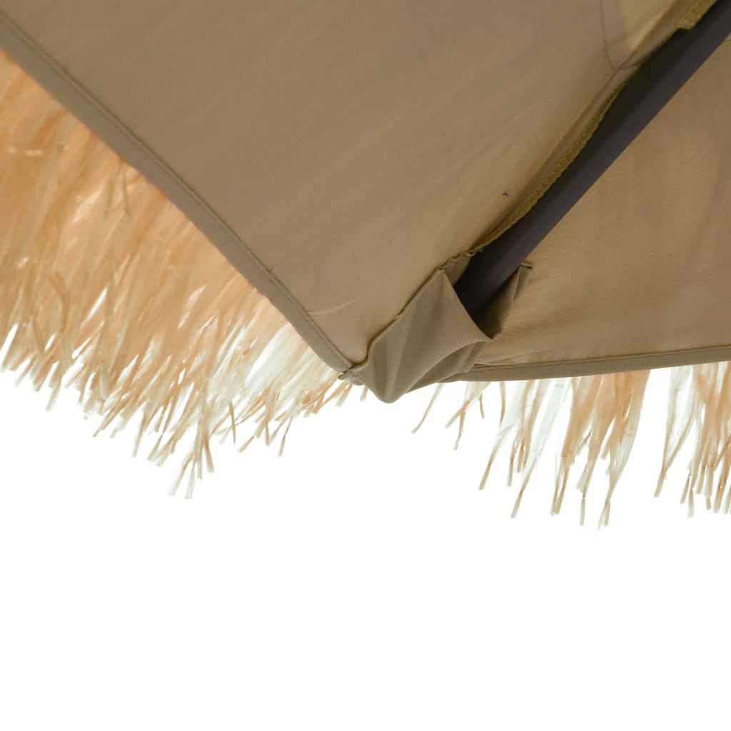 Parasol with LED and steel pole brown 268x268x226 cm