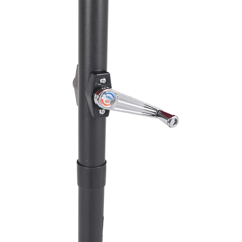 Parasol with LED and steel pole brown 268x268x226 cm
