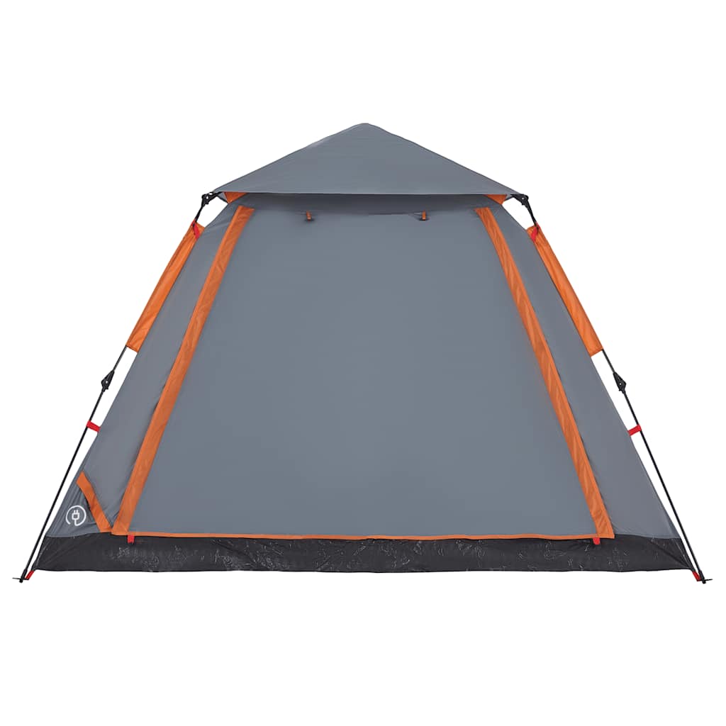 Dome Camping Tent 5 Persons Grey and Orange Quick Release