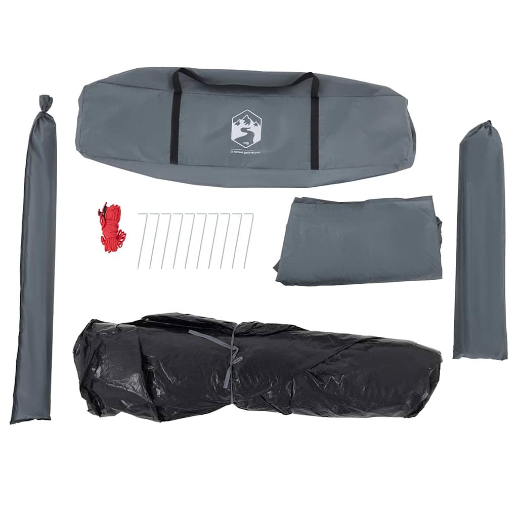 Dome Camping Tent 5 Persons Grey and Orange Quick Release
