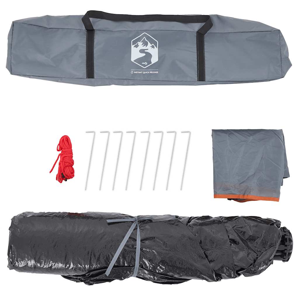 Dome Camping Tent 3 Persons Grey and Orange Quick Release