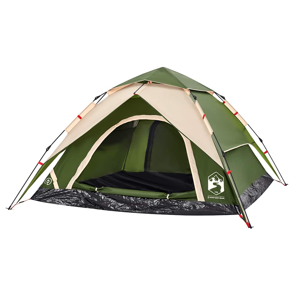 Dome Camping Tent 4 Persons Green Quick Release