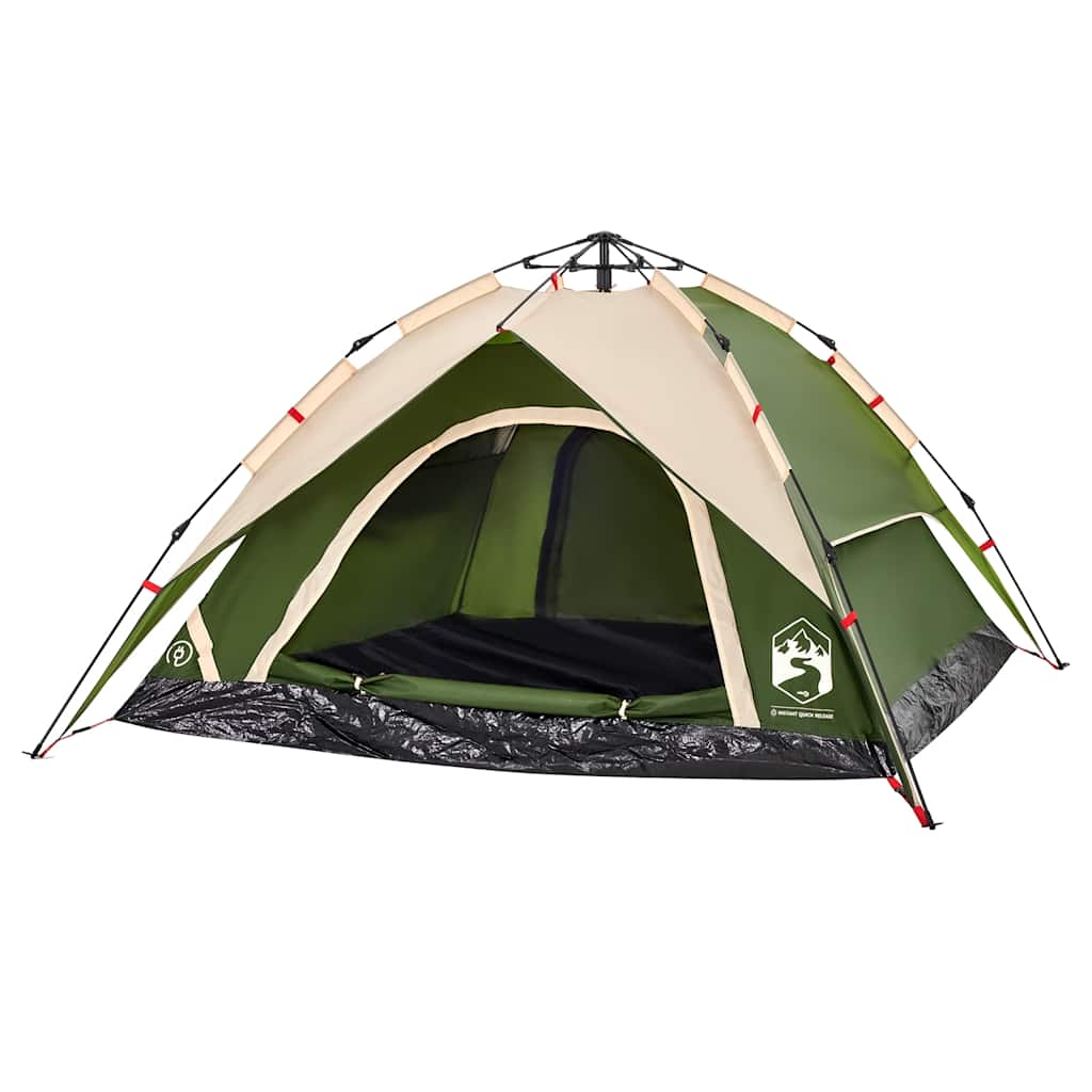 Dome Camping Tent 4 Persons Green Quick Release