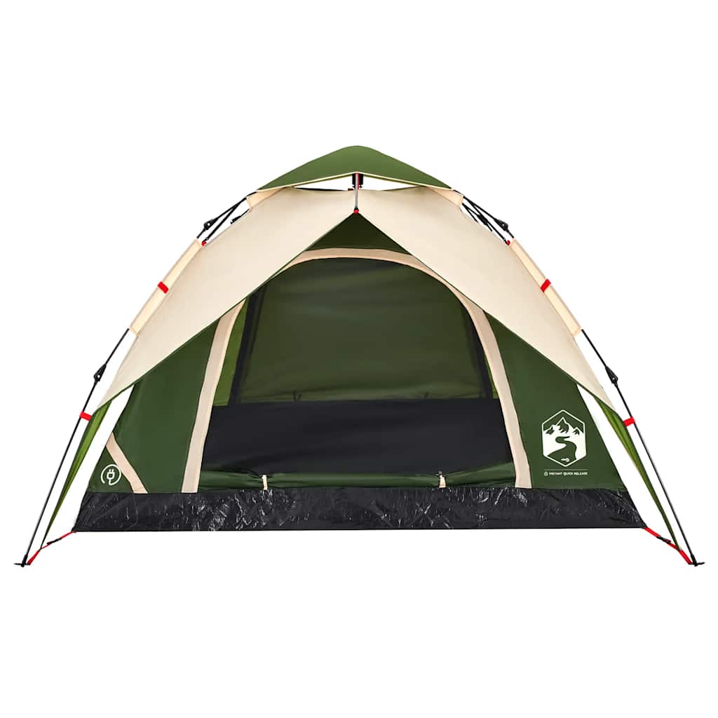 Dome Camping Tent 4 Persons Green Quick Release
