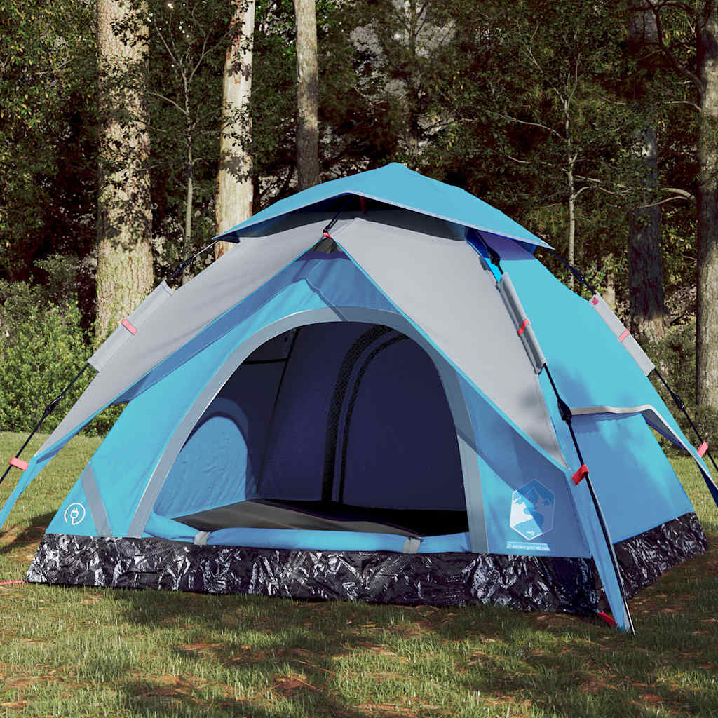 Kuppel-Campingzelt 4 Personen Blau Quick Release