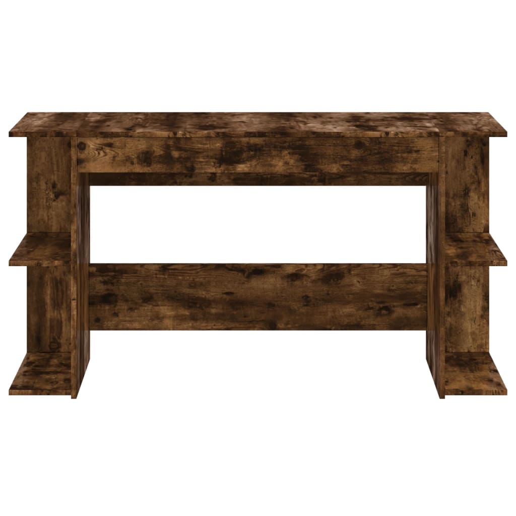 Desk Smoked Oak 140x50x75 cm Wood Material