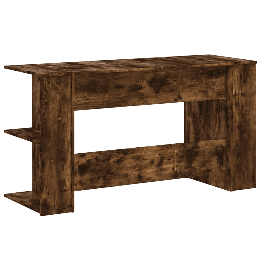 Desk Smoked Oak 140x50x75 cm Wood Material