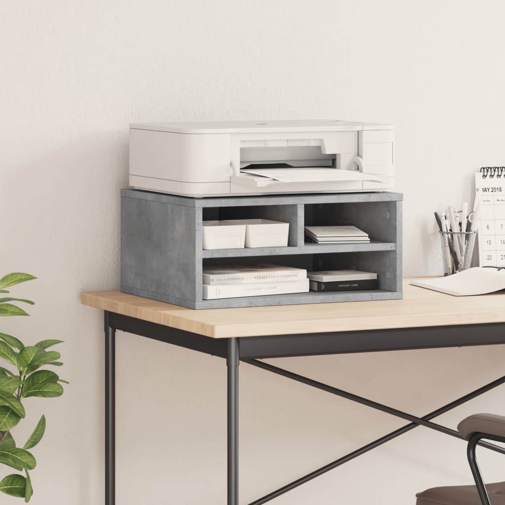 Printer Stand Concrete Grey 49x40x22.5 cm Wood Material