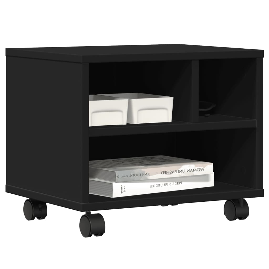 Printer Stand with Wheels Black 41x32x34.5 cm