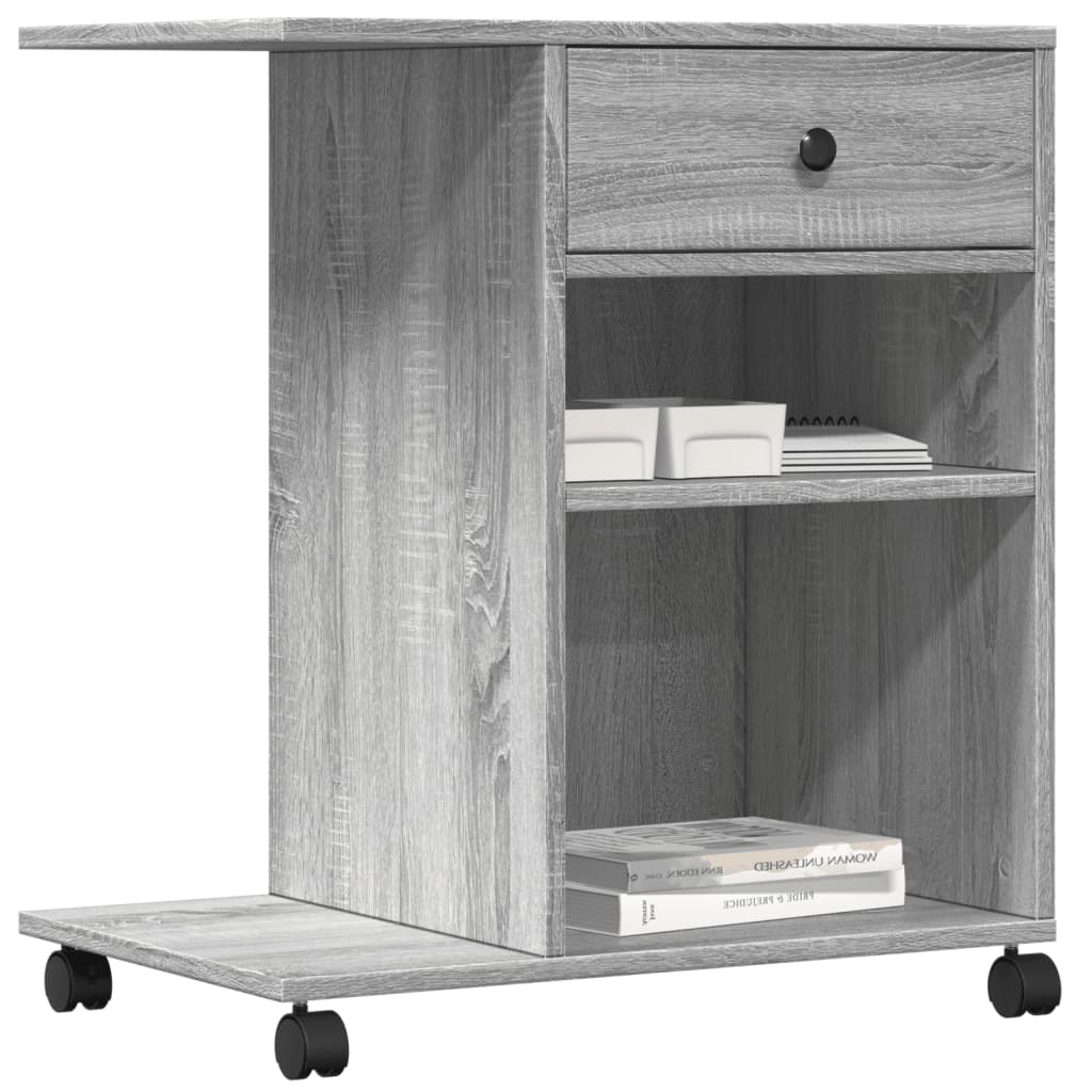 Printer Stand with Wheels Gray Sonoma 60x40x68.5 cm