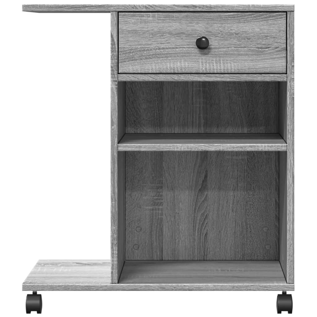 Printer Stand with Wheels Gray Sonoma 60x40x68.5 cm