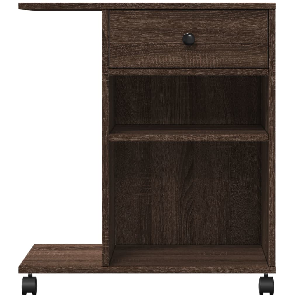 Druckerständer mit Rollen Braun Eichen-Optik 60x40x68,5 cm
