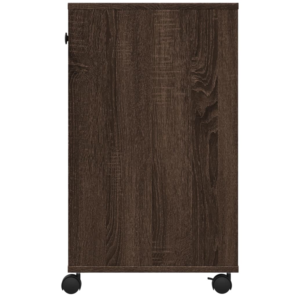 Druckerständer mit Rollen Braun Eichen-Optik 60x40x68,5 cm
