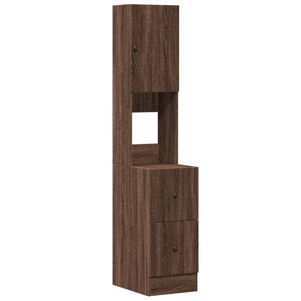 Kitchen Cabinet Brown Oak Look 35x50x180 cm Wood Material