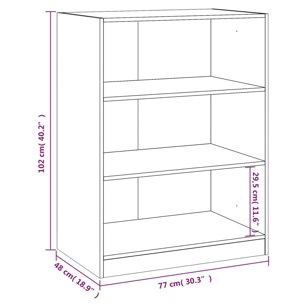 Wardrobe Grey Sonoma 77x48x102 cm Wood Material