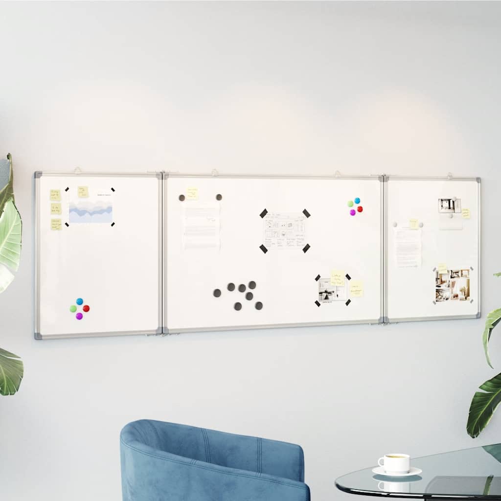 Magnetisches Whiteboard Klappbar 160x50x1,7 cm Aluminium