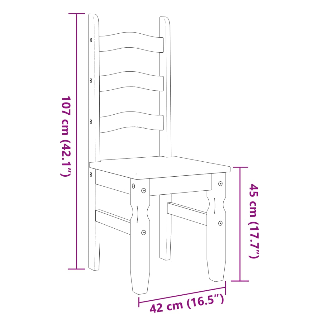 Dining chairs 2 pcs. Corona 42x47x107 cm solid pine wood