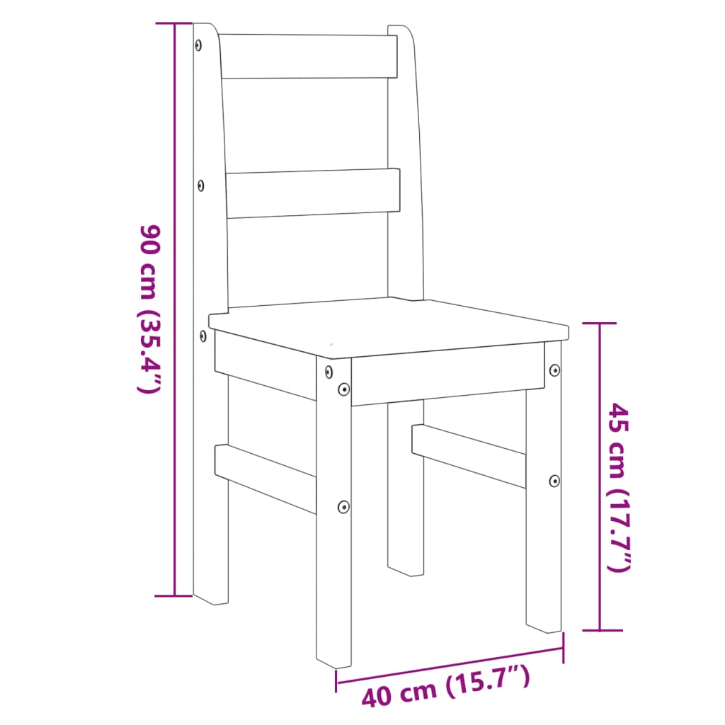 Dining Chairs 2 pcs. Panama White 40x46x90 cm Solid Pine