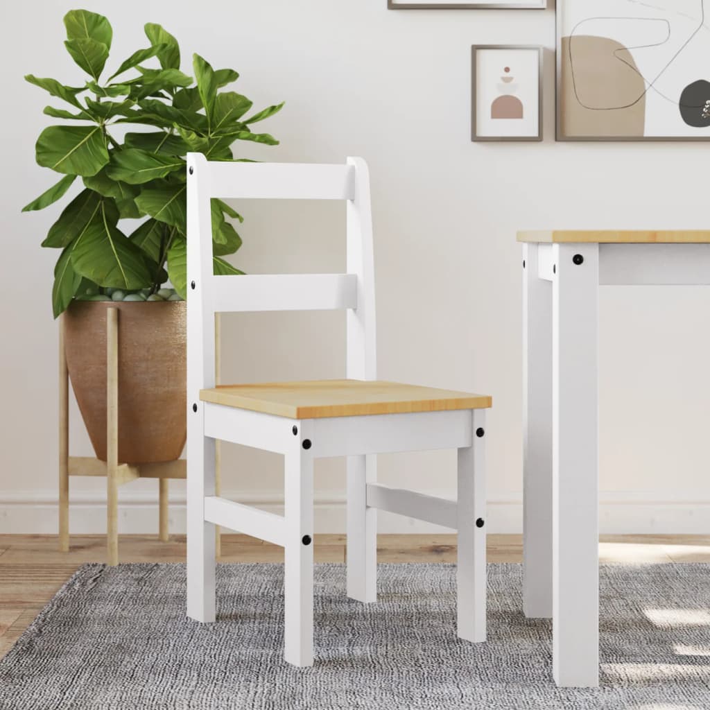 Dining Chairs 2 pcs. Panama White 40x46x90 cm Solid Pine