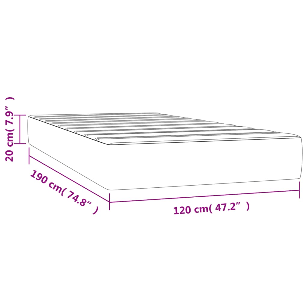 Pocket spring mattress cream 120x190x20 cm fabric