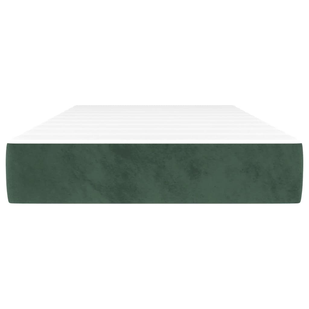 Pocket spring mattress dark green 120x190x20 cm velvet