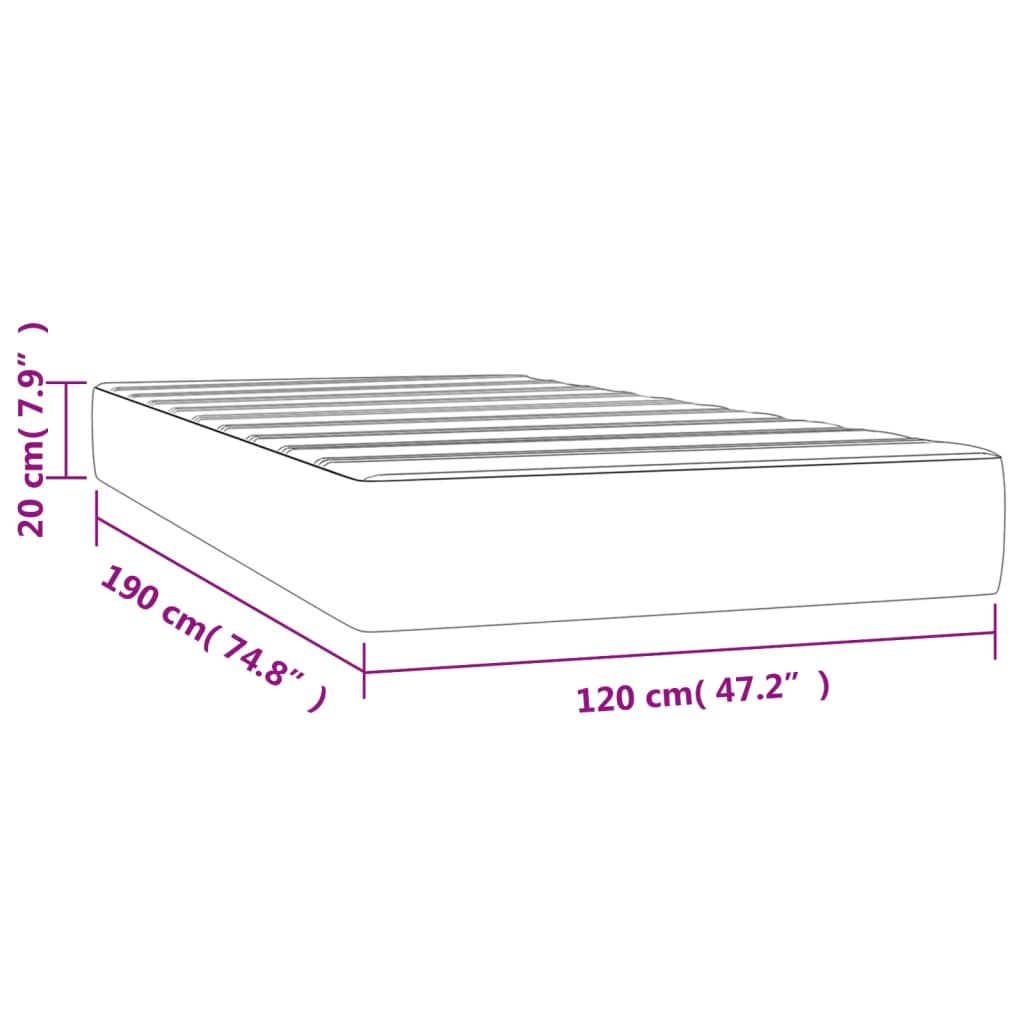Pocket spring mattress dark green 120x190x20 cm velvet