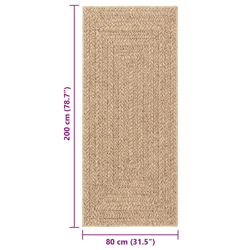 Carpet ZIZUR 80x200 cm jute look indoor and outdoor