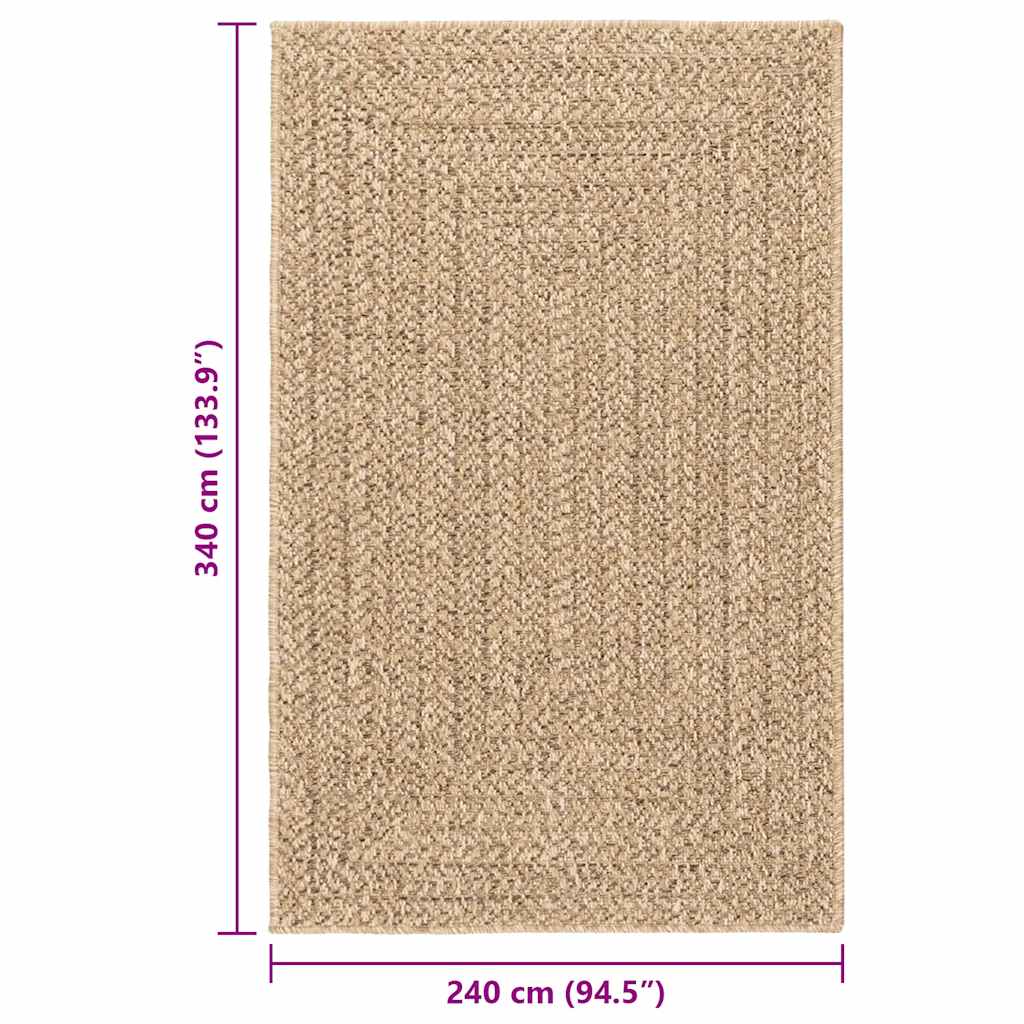 Carpet ZIZUR 240x340 cm jute look indoor and outdoor