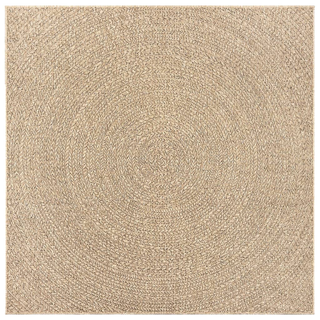 Carpet ZIZUR 240x240 cm jute look indoor and outdoor