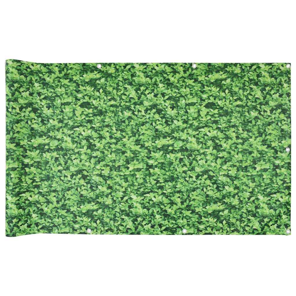 Balkon-Sichtschutz Pflanzen-Optik Grün 500x90 cm PVC