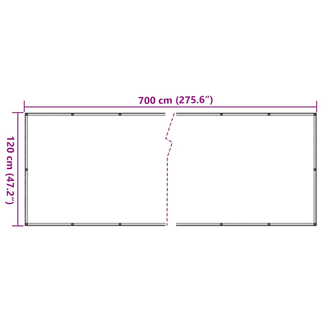 Balkon-Sichtschutz Creme 700x120 cm PVC