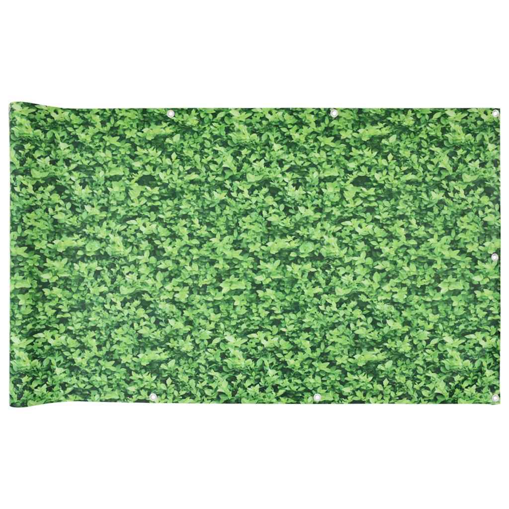 Balkon-Sichtschutz Pflanzen-Optik Grün 600x120 cm PVC
