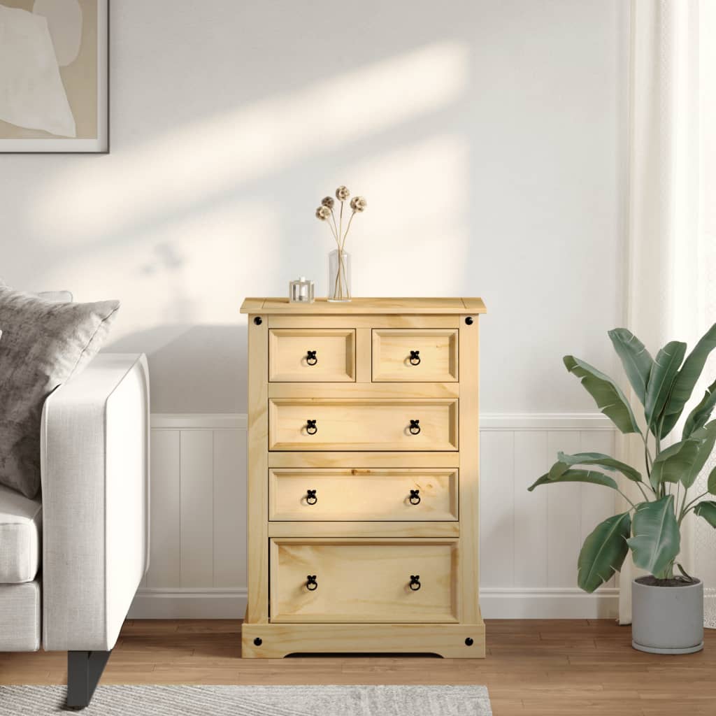 Chest of Drawers Corona 80x43x114 cm Solid Pine
