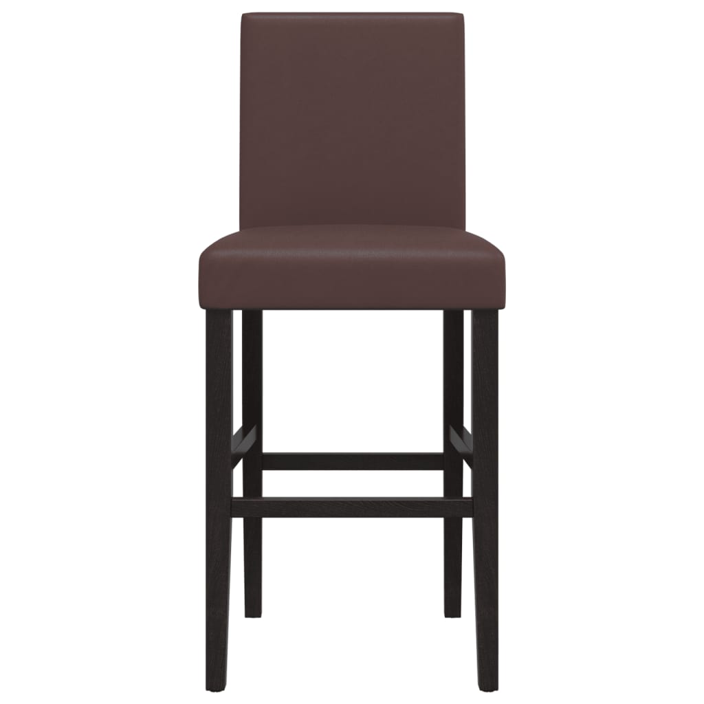 Barstühle 2 Stk. Massivholz Gummibaum und Kunstleder