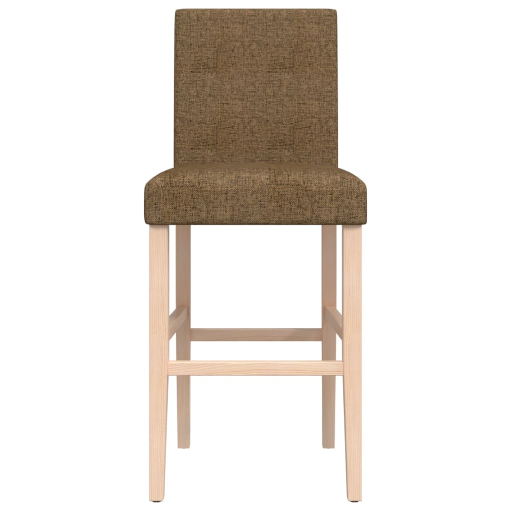 Barstühle 2 Stk. Massivholz Gummibaum und Stoff
