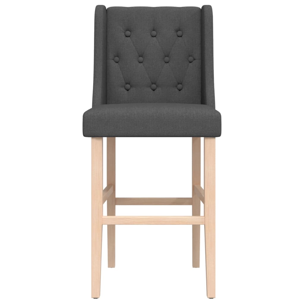 Bar stools 2 pcs. Solid wood rubber tree and fabric