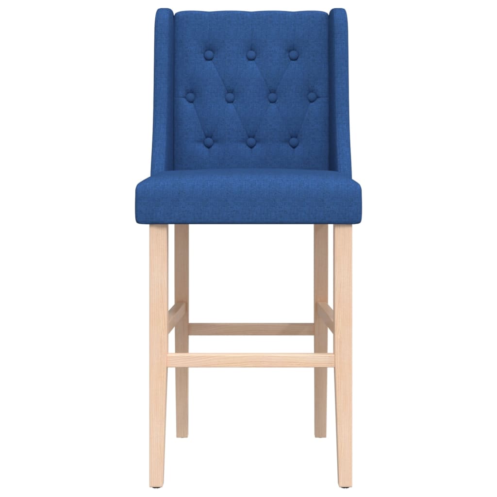 Bar stools 2 pcs. Solid wood rubber tree and fabric
