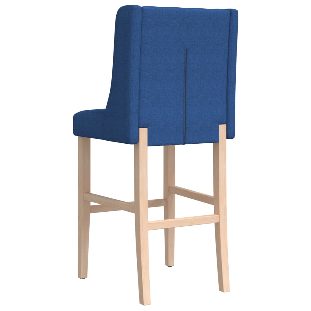 Bar stools 2 pcs. Solid wood rubber tree and fabric