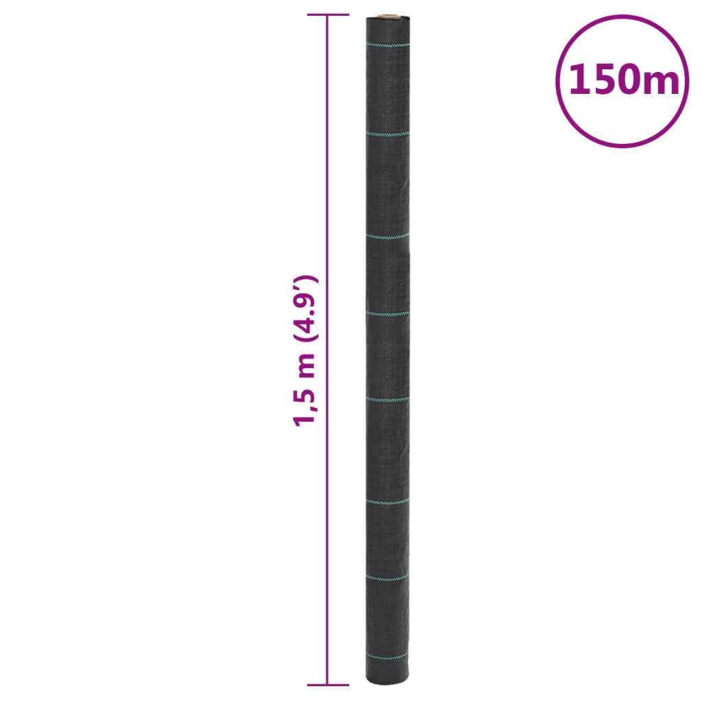 Weed Control Fleece Black 1.5x150 m PP