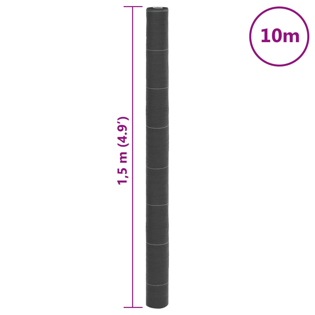 Weed Control Fleece Black 1.5x10 m PP