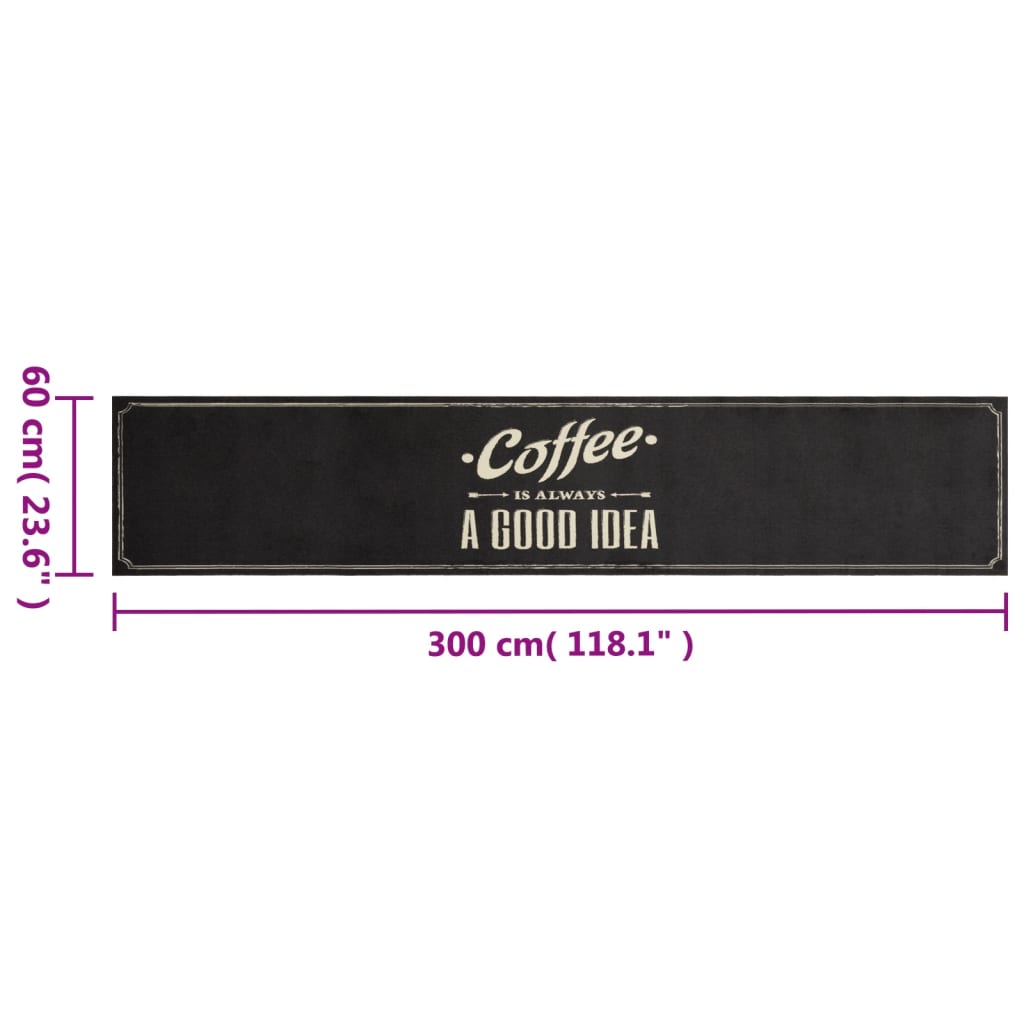 Kitchen Rug Washable Coffee 60x300 cm Velvet