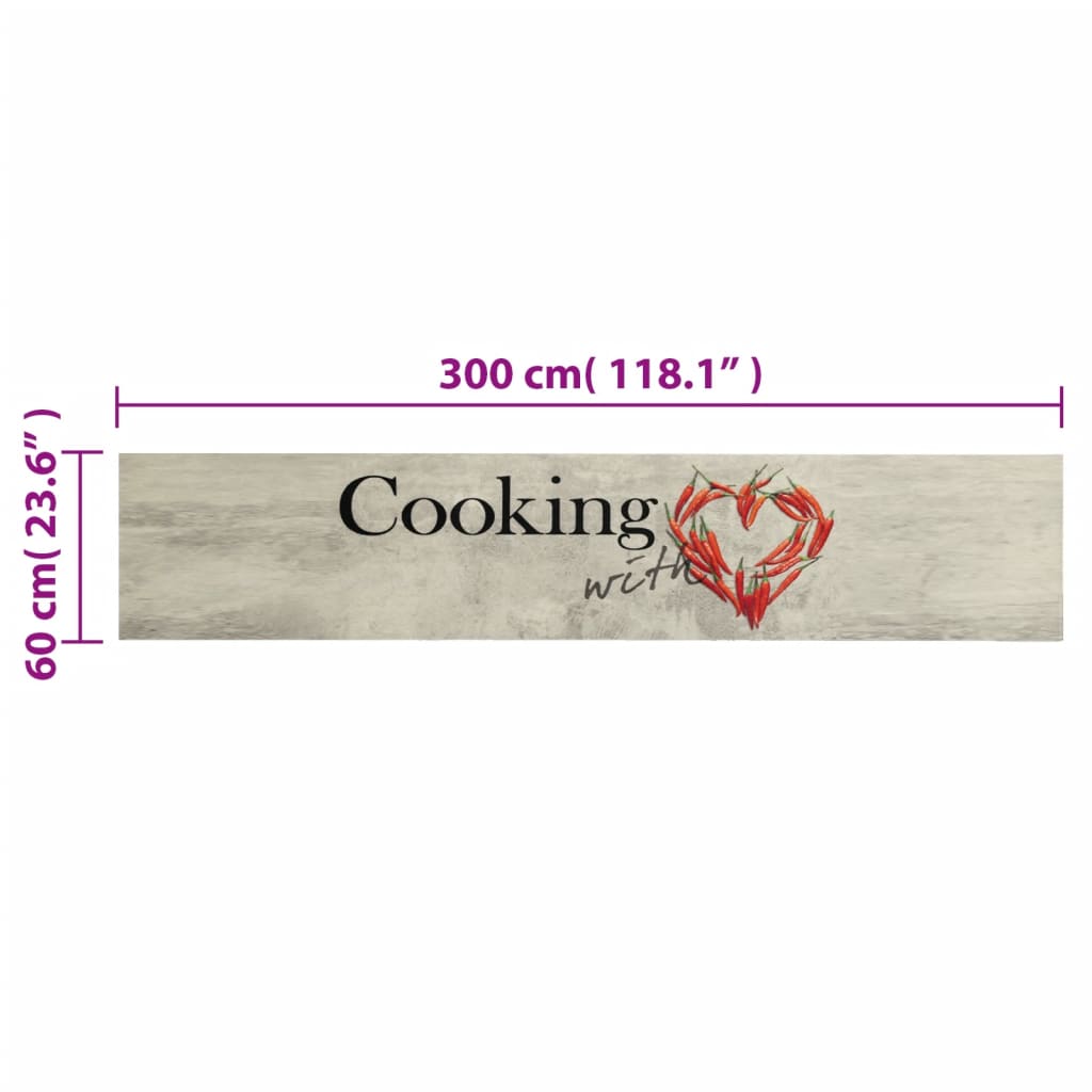 Kitchen Rug Washable Paprika 60x300 cm Velvet
