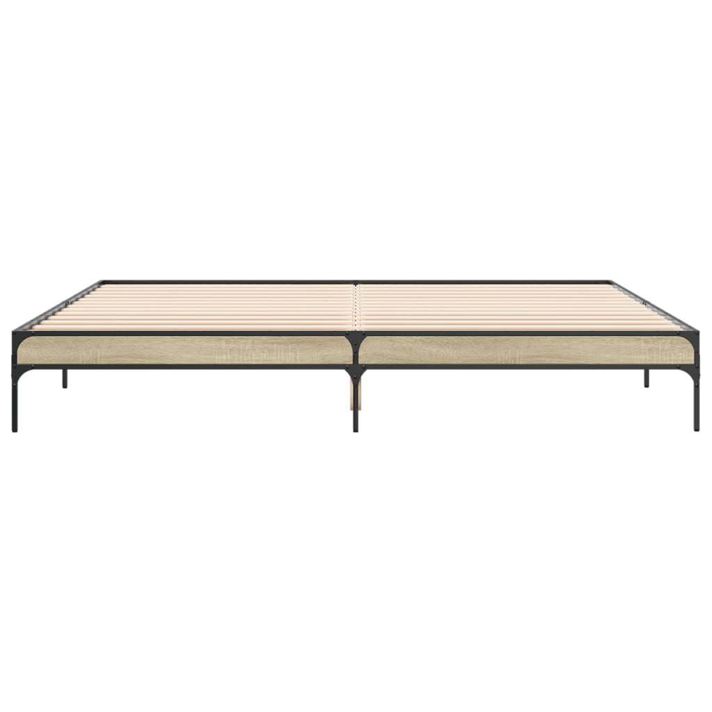Bed frame Sonoma oak 180x200 cm wood material and metal