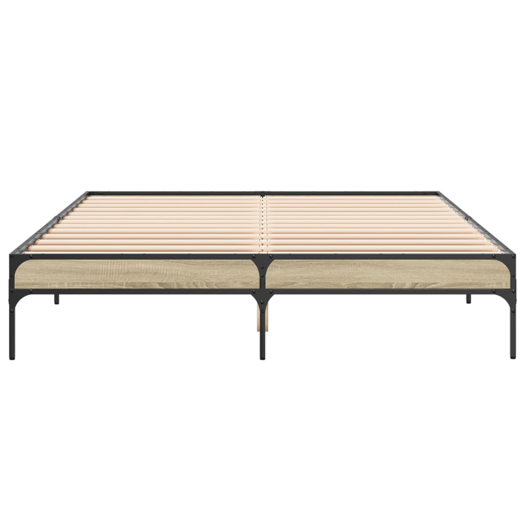Bed frame Sonoma oak 160x200 cm wood material and metal