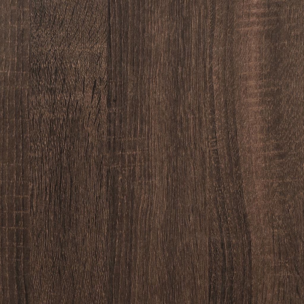 Bed frame brown oak look 135x190 cm wood material metal
