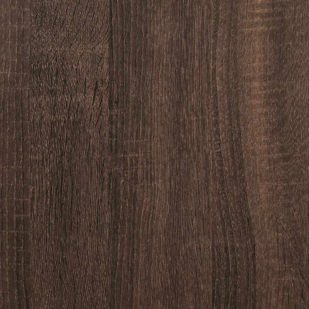 Bed frame brown oak look 75x190 cm wood material metal