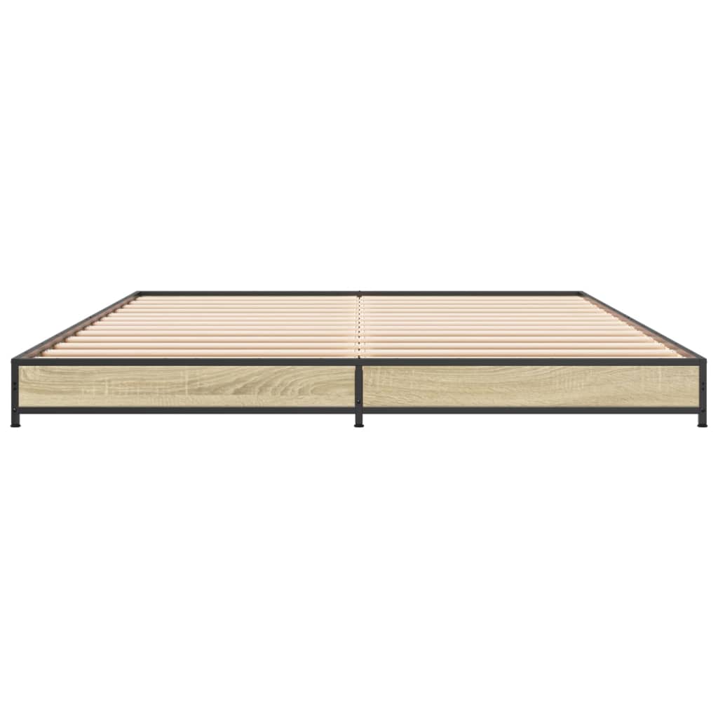 Bed frame Sonoma oak 150x200 cm wood material and metal