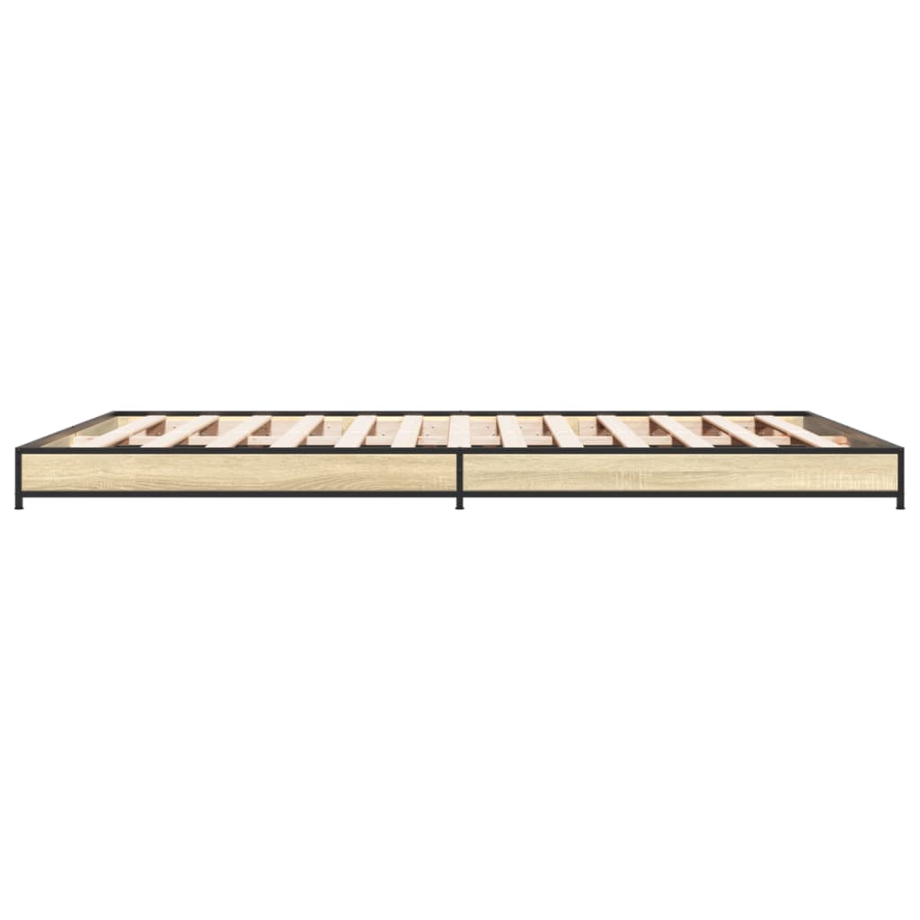Bed frame Sonoma oak 150x200 cm wood material and metal