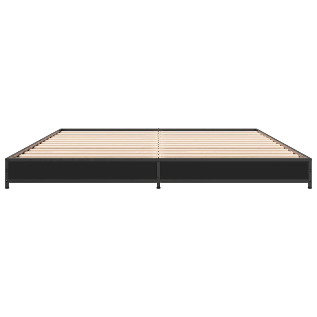 Bed frame black 120x190 cm wood material and metal